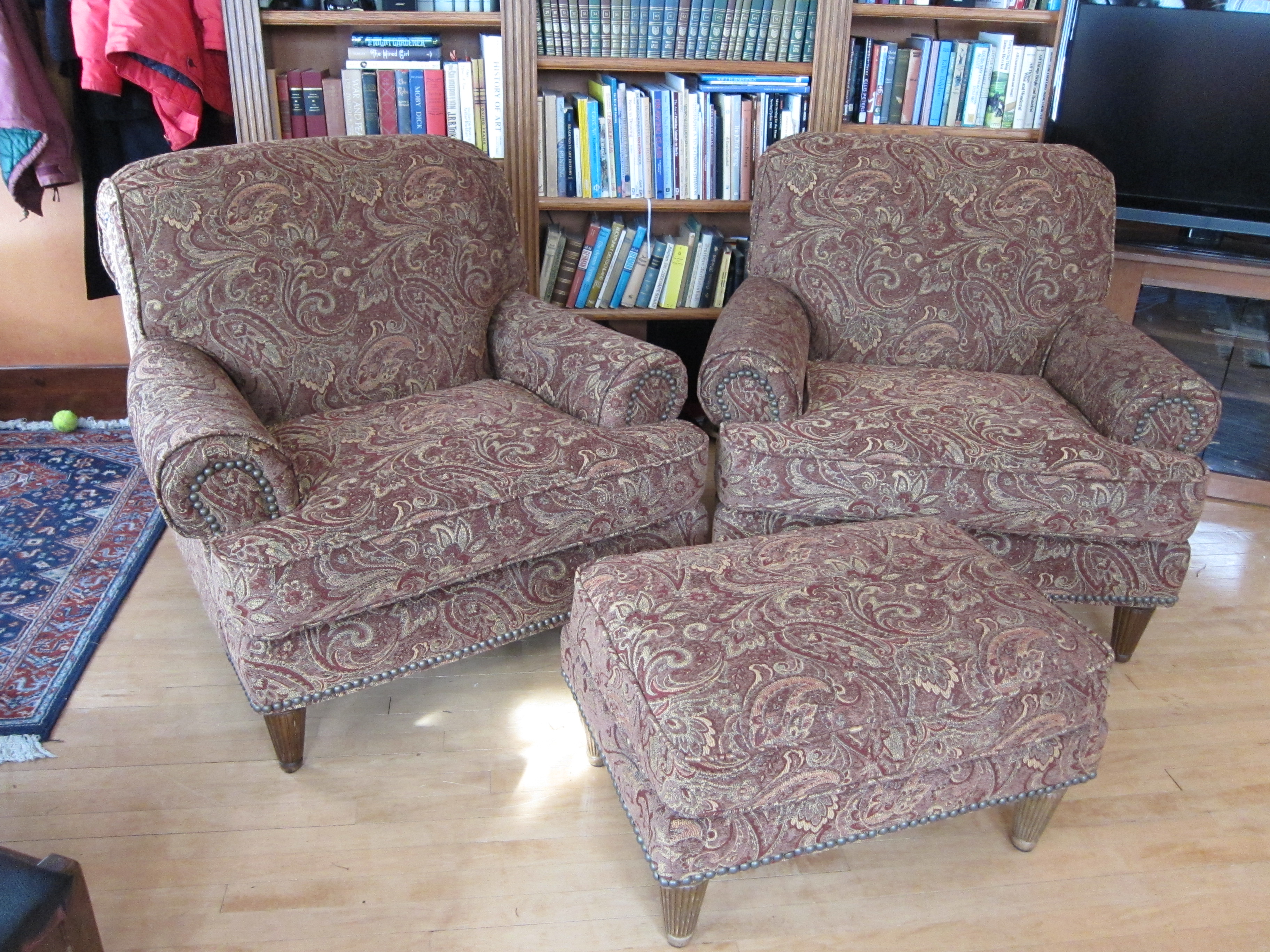 High quality chairs with hobnail detailing benefit from a beautiful new cover fabric