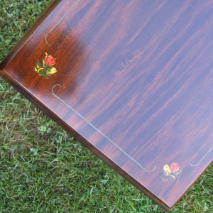 Cleaned, stained, painted, and varnished