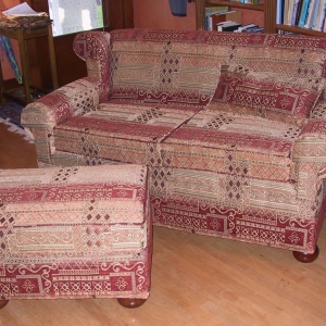 New fabric makes a dramatic change, and unifies two separate pieces