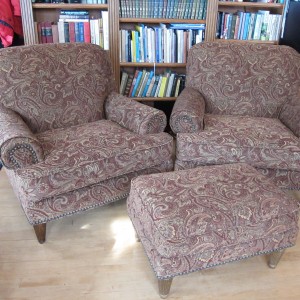 High quality chairs with hobnail detailing benefit from a beautiful new cover fabric