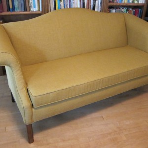 With a bright new cover this favorite sofa is ready to take a place of prominence in the home