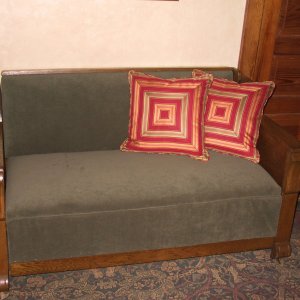 These pillows are companions to a pair of wing chairs and sofa